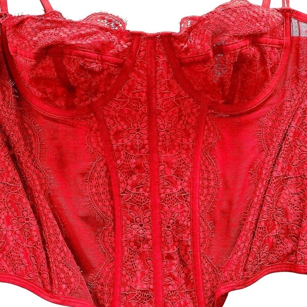 Festival Lace Corset‎ Top Coquette Y2K Whimsigoth Vamp XL